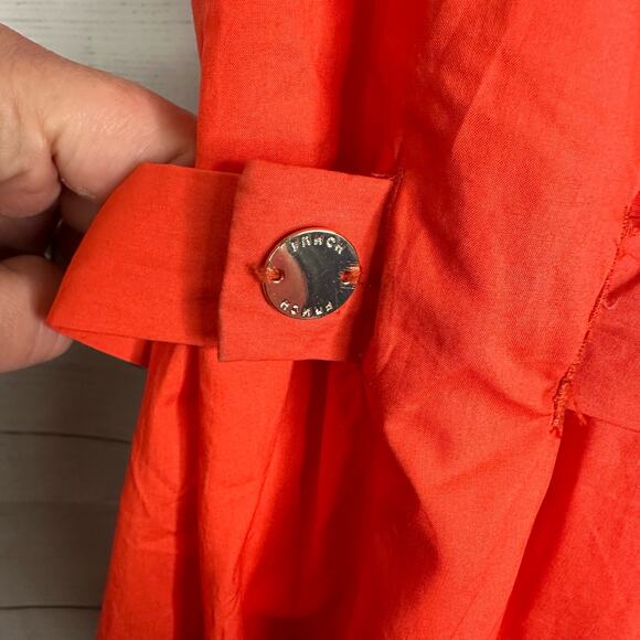 Frnch Womens size Medium Sleeveless Wrap Dress Salmon Red NEW F8522 Chic - Picture 5 of 10